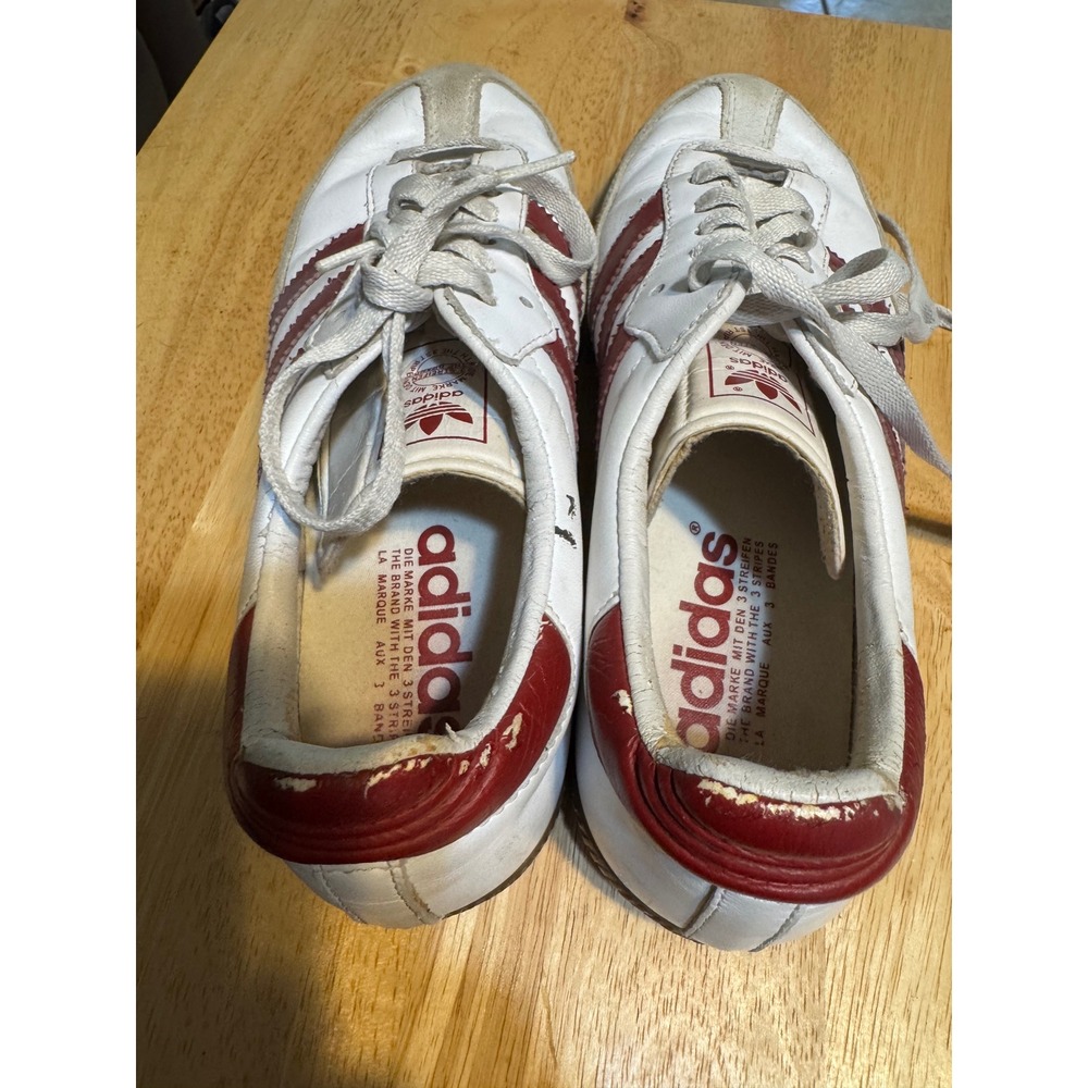 Adidas Samba Vintage Sneakers White Burgundy Red Gum Sole Leather Shoes - Picture 7 of 7